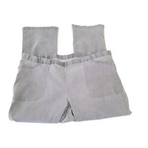 Woman Within Women Pants 24W Plus Pull On Solid Gray Comfort Waist GRA69E